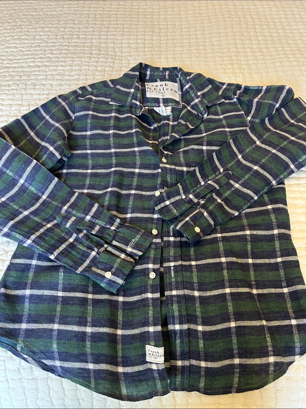 Frank & Eileen Green and Navy Plaid Flannel Shirt Barry Fit